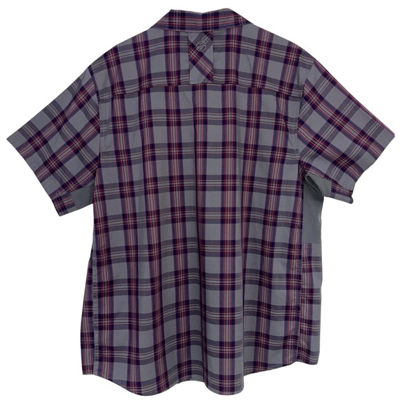 Magellan Outdoors Grey Plaid Moisture Wicking Short Sleeve Shirt - Picture 2 of 9